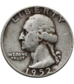 USA ¼ dolara (quarter, 25 centów), 1952 ćwierćdolarówka Waszyngtona, D, srebro Ag900