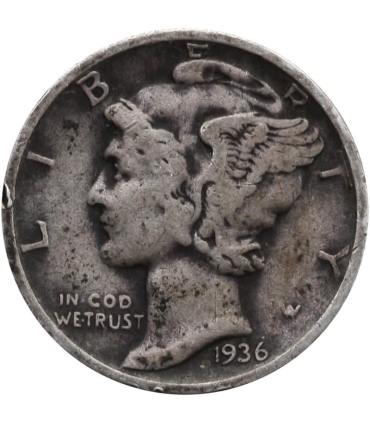10 centów (one dime), 1936, srebro Ag900