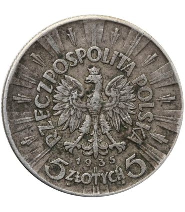 5 złotych Piłsudski 1935, stan 3-