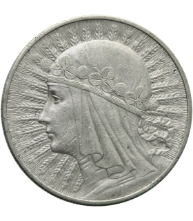 10 złotych Głowa kobiety 1932, stan 2, ładny detal
