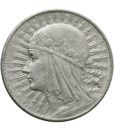 10 złotych Głowa kobiety 1932, stan 2, ładny detal