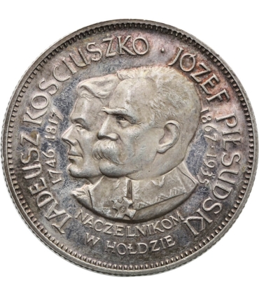 PSZnZ – Medal „Naczelnikom w hołdzie” Kościuszko / Piłsudski, 1967, Rząd RP na Uchodźstwie, srebro 999, ESSAI