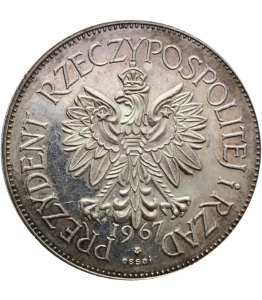 PSZnZ – Medal „Naczelnikom w hołdzie” Kościuszko / Piłsudski, 1967, Rząd RP na Uchodźstwie, srebro 999, ESSAI