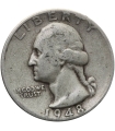 USA ¼ dolara (quarter, 25 centów), 1948 ćwierćdolarówka Waszyngtona, S, srebro Ag900