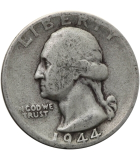 USA ¼ dolara (quarter, 25 centów), 1944 ćwierćdolarówka Waszyngtona, srebro Ag900