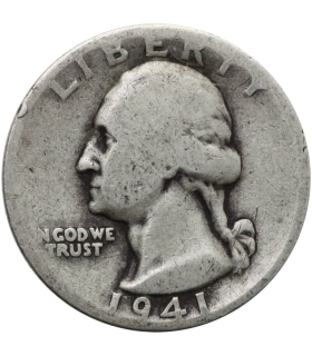 USA ¼ dolara (quarter, 25 centów), 1941 ćwierćdolarówka Waszyngtona, D, srebro Ag900