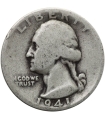 USA ¼ dolara (quarter, 25 centów), 1941 ćwierćdolarówka Waszyngtona, D, srebro Ag900
