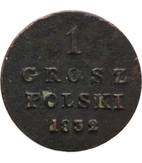 1 grosz, 1832, Królestwo kongresowe, st. 2-/3+