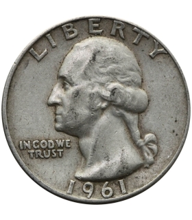 USA ¼ dolara (quarter, 25 centów), 1961 ćwierćdolarówka Waszyngtona, srebro Ag900
