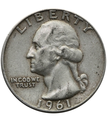 USA ¼ dolara (quarter, 25 centów), 1961 ćwierćdolarówka Waszyngtona, srebro Ag900