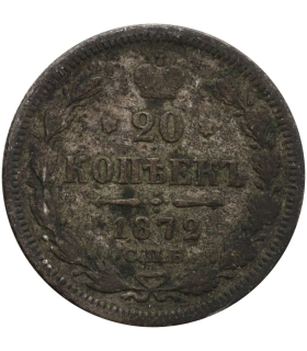 Rosja 20 kopiejek 1872 stan 4-/5+