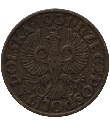 1 grosz 1931 rok, stan 2-, rzadki rocznik
