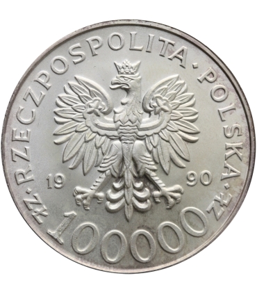 100000zł Solidarność 1990 TYP A, stan 2+