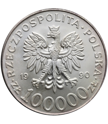 100000zł Solidarność 1990 TYP A, stan 2+