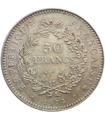 Francja 50 franków, 1975 Herkules, srebro Srebro 0.900