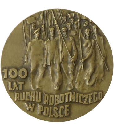 Medal 100 lat ruchu robotniczego w Polsce 1882–1982, etui