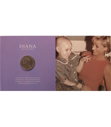 UK, 5 funtów, 1999 Princess Diana memorial coin (Księżna Diana) w folderze