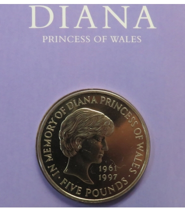 UK, 5 funtów, 1999 Princess Diana memorial coin (Księżna Diana) w folderze