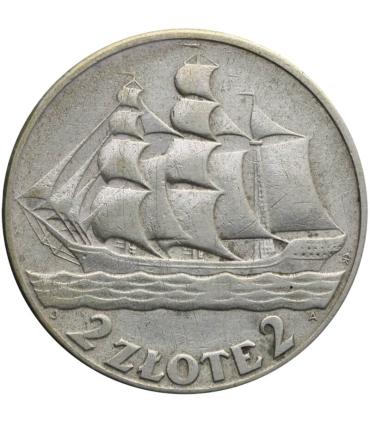 2 zł Żaglowiec 1936, stan 3