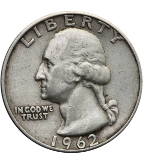 USA ¼ dolara (quarter, 25 centów), 1962 ćwierćdolarówka Waszyngtona, srebro Ag900