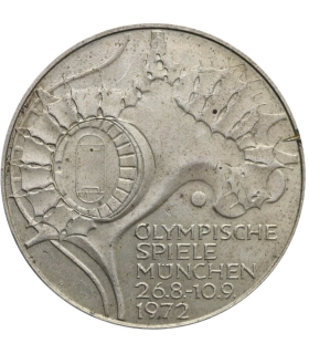 10 marek, 1972 J , Igrzyska Olimpijskie, Monachium - Płomień, srebro