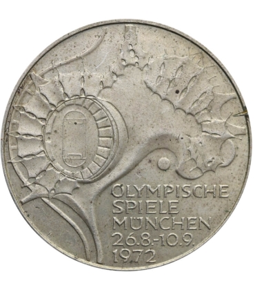 10 marek, 1972 J , Igrzyska Olimpijskie, Monachium - Płomień, srebro