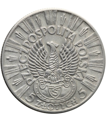 5 złotych Piłsudski Orzeł Strzelecki 1934, stan 3+