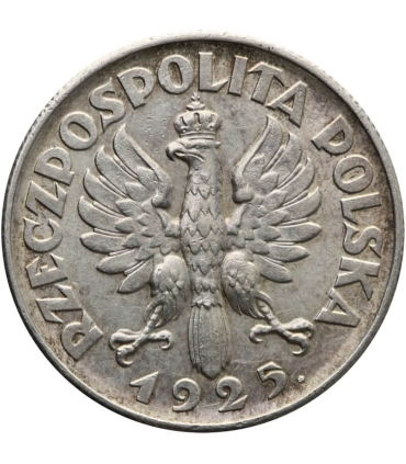 2 zł Żniwiarka 1925 z kropką, Londyn, stan 3+