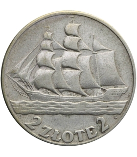 2 zł Żaglowiec 1936, stan 3