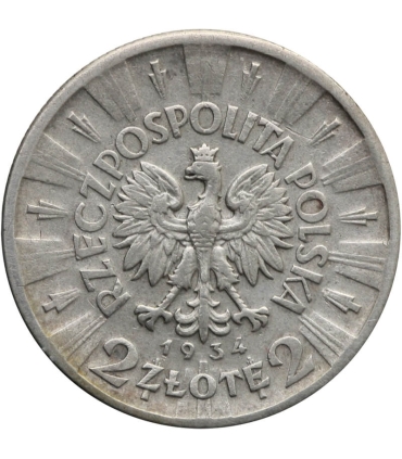 2 złote, Józef Piłsudski, 1934 stan 3