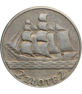 2 zł Żaglowiec 1936, stan 3