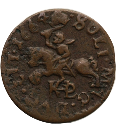 Jan Kazimierz, Litwa, mały szeląg miedziany, boratynka, 1664