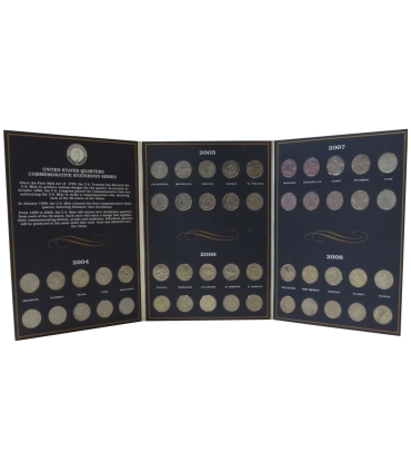 Zestaw 50 monet USA 25 centów State Quarters 2004–2008 UNC – 25 stanów