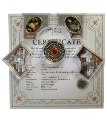 Zestaw 5 x 2 $ 2014 Niue Island – Pałac Woroncowa Krym, Srebro Ag999