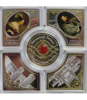 Zestaw 5 x 2 $ 2014 Niue Island – Pałac Woroncowa Krym, Srebro Ag999