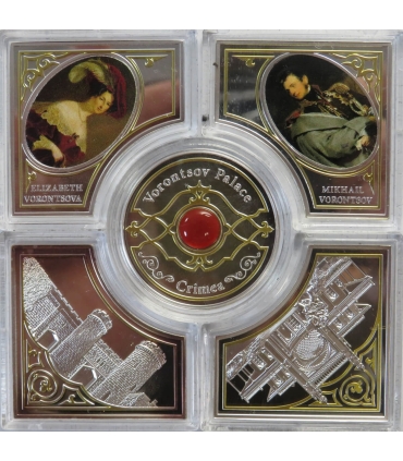 Zestaw 5 x 2 $ 2014 Niue Island – Pałac Woroncowa Krym, Srebro Ag999