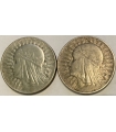 Lot 2x5 złotych głowa kobiety 1933, 1934, st. 3