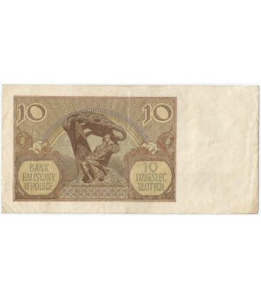 10 złotych 1940, stan 3-/4+, losowa seria i numeracja