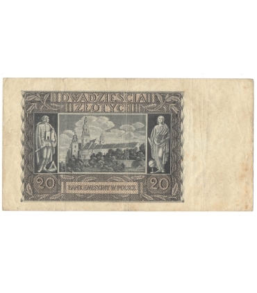 20 złotych 1940, stan 3-/4+, losowa seria i numeracja