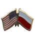 Wpinka (pin) z flagami USA i Polski – pamiątka po generale – po Generale