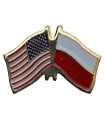Wpinka (pin) z flagami USA i Polski – pamiątka po generale – po Generale