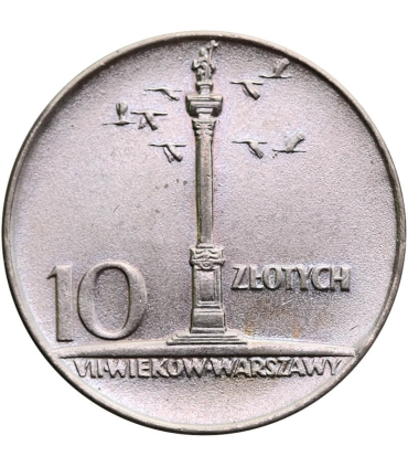10 złotych Mała kolumna, 1966, stan 1-/2+