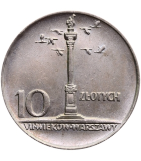 10 złotych Mała kolumna, 1966, stan 1-/2+