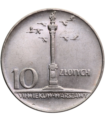 10 złotych Mała kolumna, 1966, stan 1-/2+
