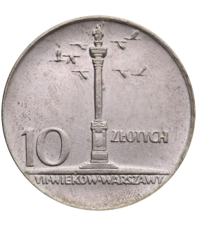 10 złotych Mała kolumna, 1966, stan 1-/2+