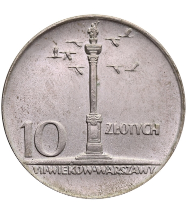 10 złotych Mała kolumna, 1966, stan 1-/2+