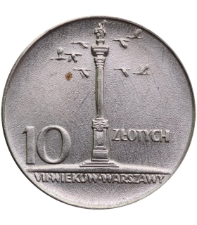 10 złotych Mała kolumna, 1966, stan 1-/2+