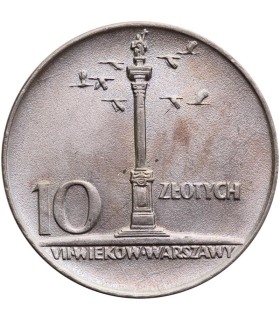 10 złotych Mała kolumna, 1966, stan 1-/2+