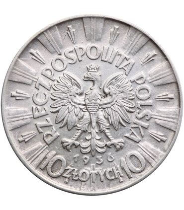 10 złotych Józef Piłsudski 1936, stan 3