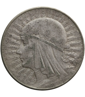 10 złotych Głowa kobiety 1932, stan 3/3+